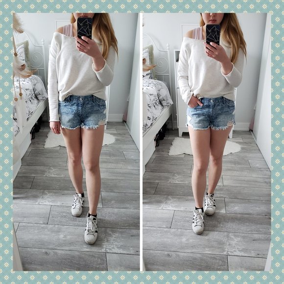Abercrombie & Fitch Patterned Distressed Shorts - Picture 1 of 6